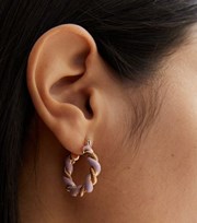 New Look Pink Chunky Twist Hoop Earrings